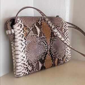 LIKE NEW! New Day Pink Tan Snake Skin Shoulder Cross Body Bag.